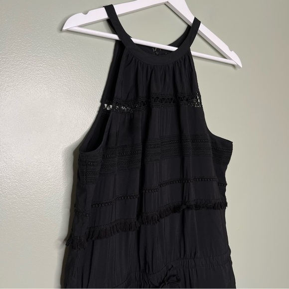 Ann Taylor Loft‎ Women’s Sleeveless Halter Neck Pocket Jumpsuit Black Size Large - Picture 3 of 7